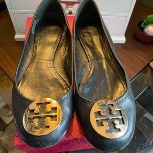 Tory Burch Black Leather Ballerinas size 11